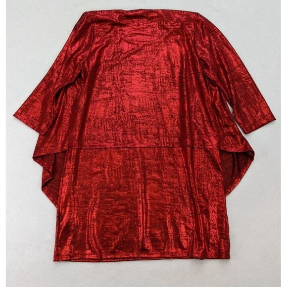 Ruby Rd Women's Dress Size L Red Metallic Shimmer 2-For Shift - Picture 9 of 12